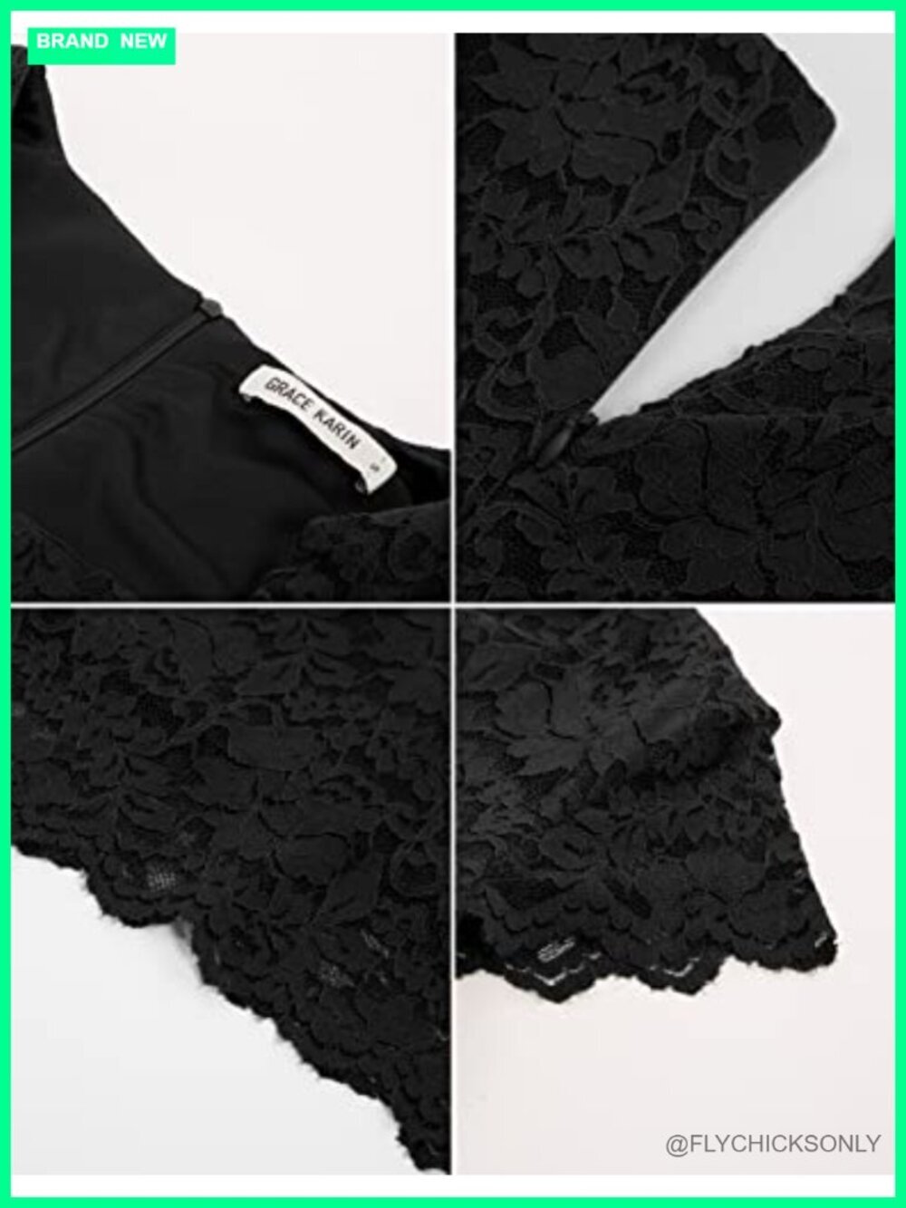 Cocktail Dress Cap Sleeve Lace Wedding Guest Business Casual A-Line Knee Length - Picture 5 of 5